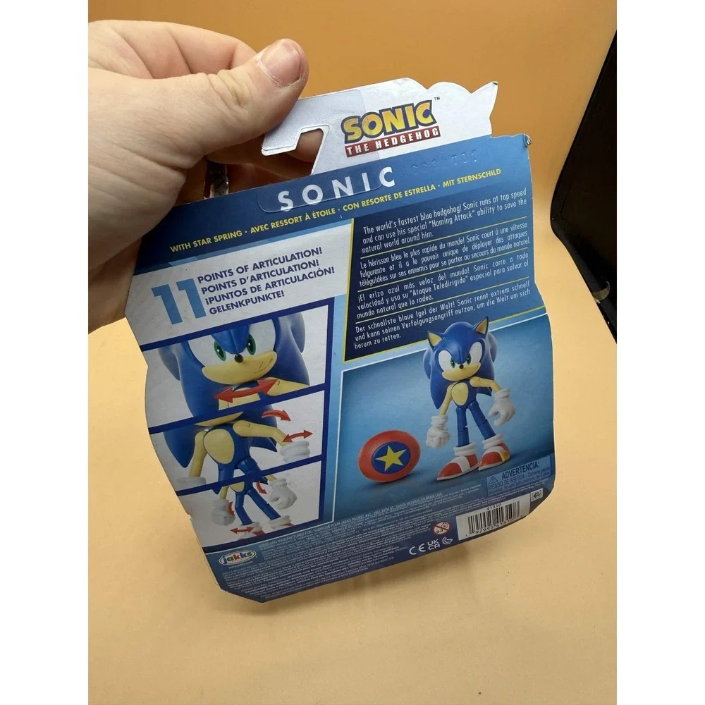 Jakks Sonic The Hedgehog Action Figure With Star Spring Toy Collectible New